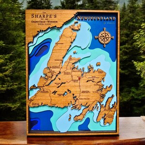 Carte bathymétrique artisanale de Terre-Neuve-et-Labrador