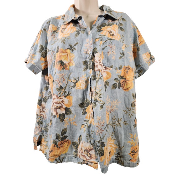 Gloria Vanderbilt Hawaiian shirt women Size large… - image 1