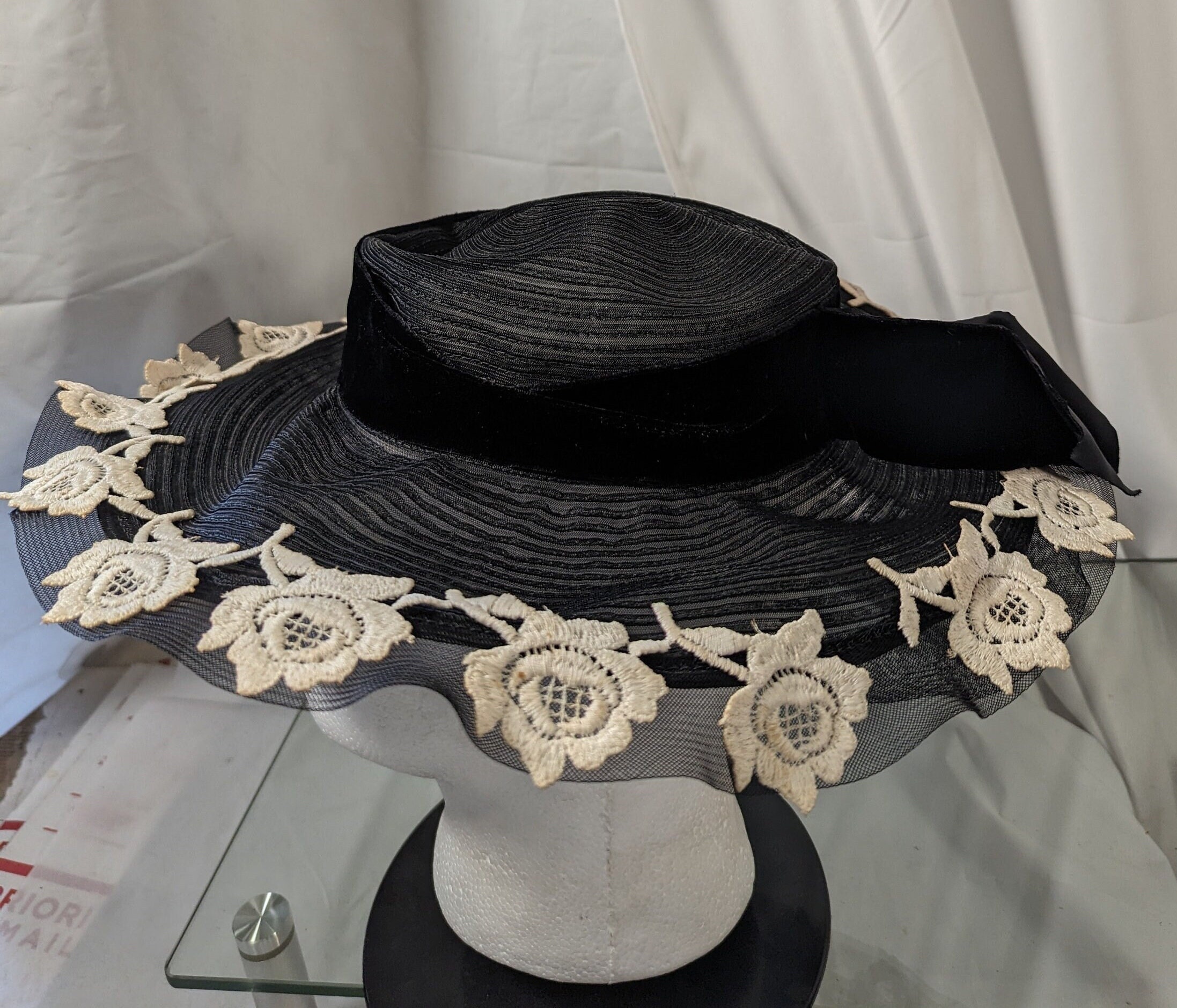 1960s Christine Original Park Ave New York Sun Hat Black - Etsy display picture 1