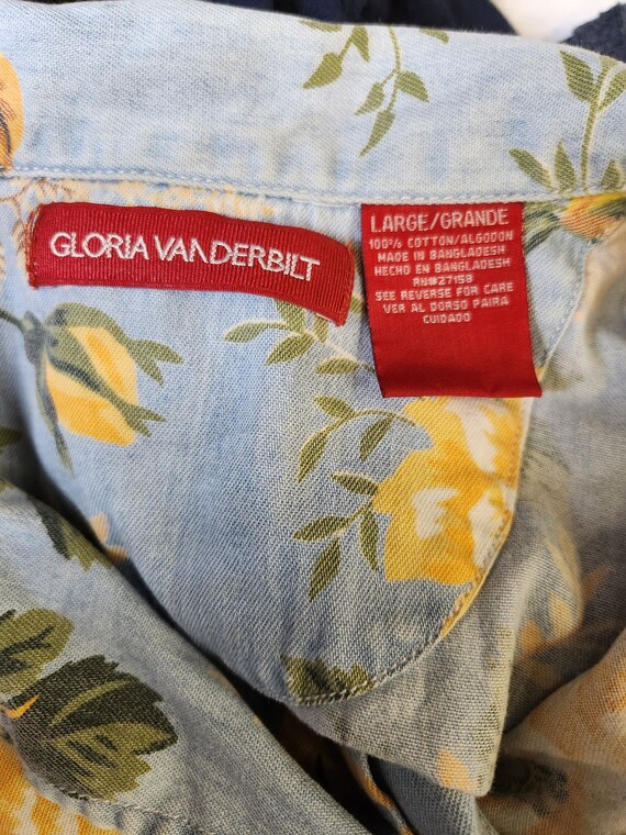 Gloria Vanderbilt Hawaiian shirt women Size large… - image 6