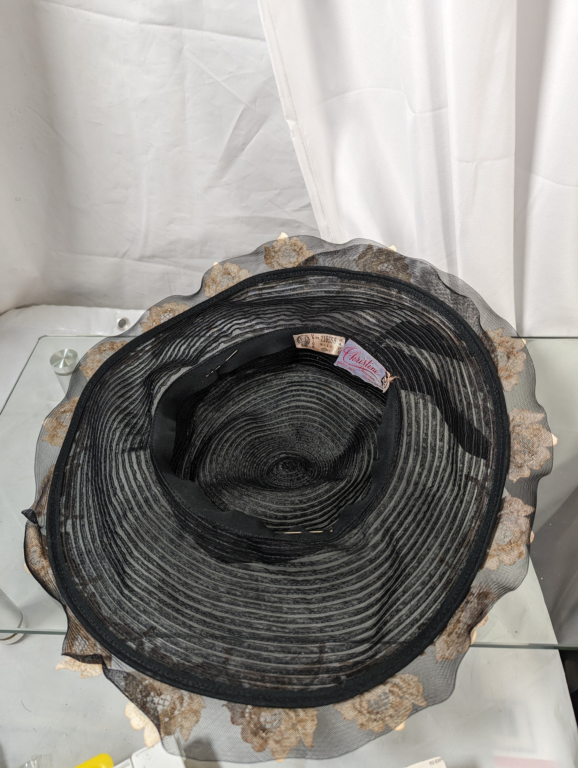 1960s Christine Original Park Ave New York Sun Hat Black - Etsy display picture 2