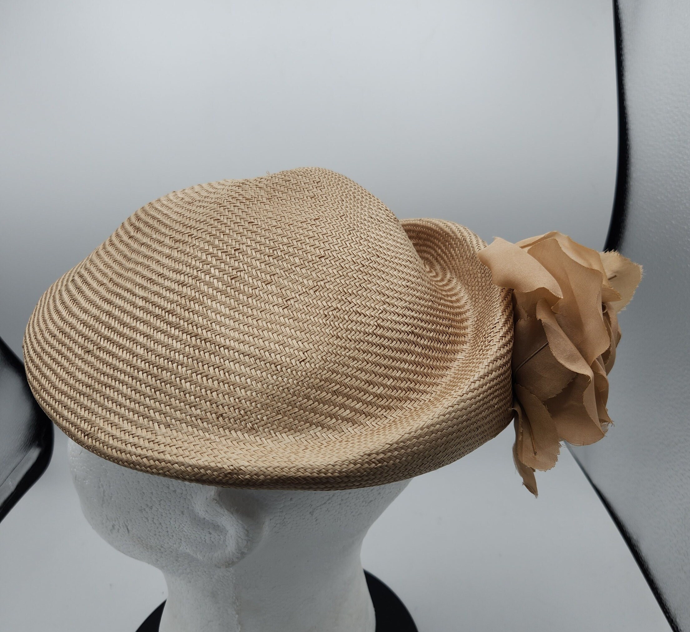Beautiful Jack McConnell Natural Straw Church Dress Hat Jack McConnell Tailored Vintage Hats for Women for sale | eBay main image 2