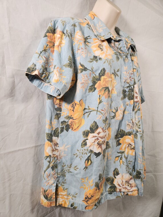 Gloria Vanderbilt Hawaiian shirt women Size large… - image 5