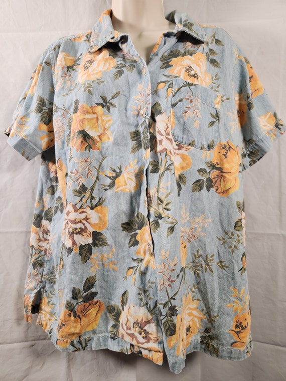 Gloria Vanderbilt Hawaiian shirt women Size large… - image 2