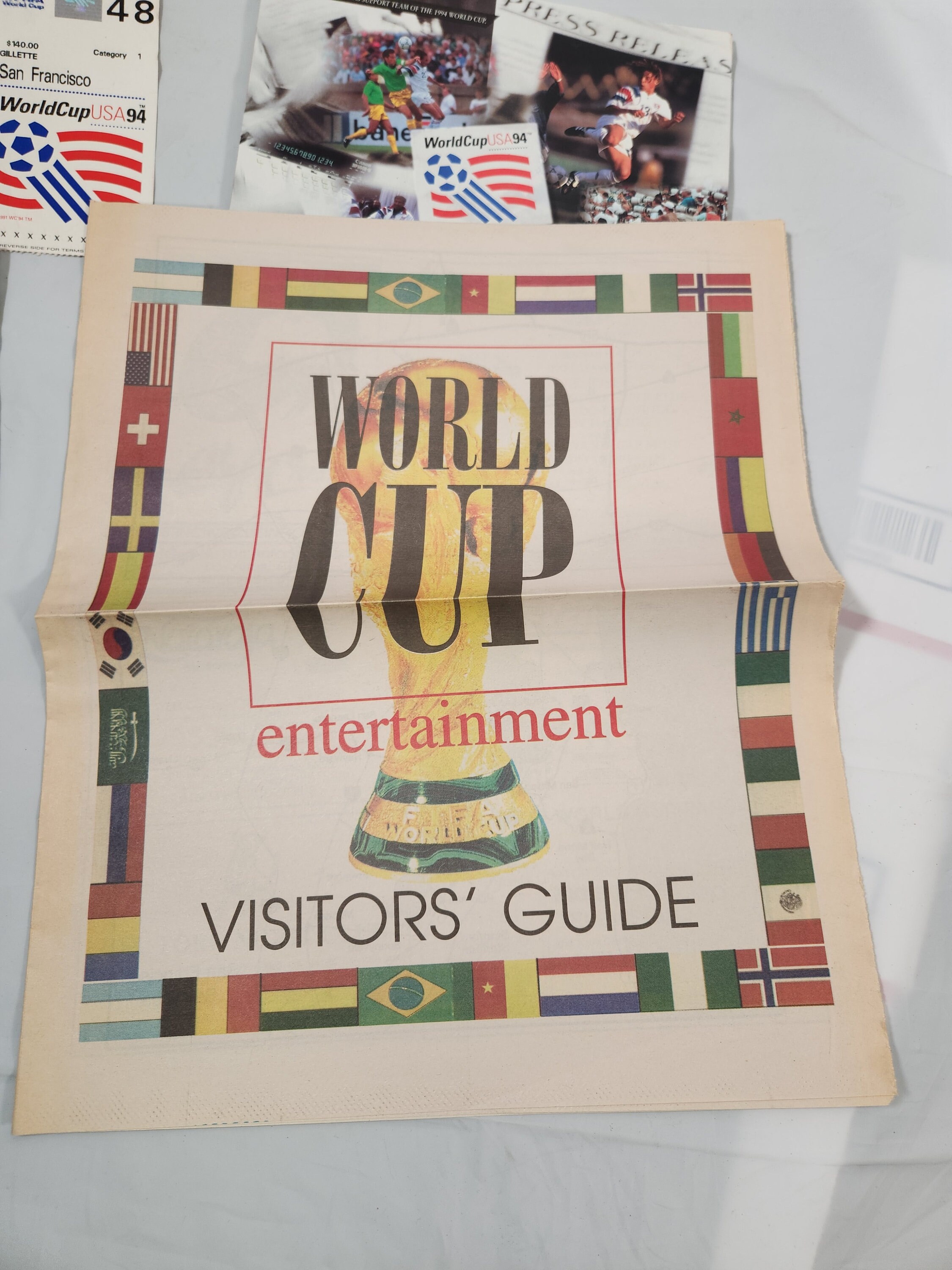 サッカー ワールドカップ 94アメリカ大会 チケット半券 tシャツ 雑誌 90s 【94年 W杯】 ワールドカップ アメリカ大会 Tシャツ size.L