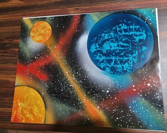 Blue Planet Spray Paint Art - Etsy Canada