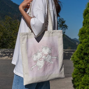 Coquette Vintage Cute Tote Bags, Pink, Aesthetic, Totes