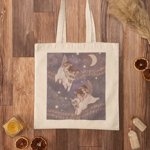 Starry Kitties Tote Bag- Starry Kitties, Funny Kitties, Cute Aesthetic Animals, Cute Cats