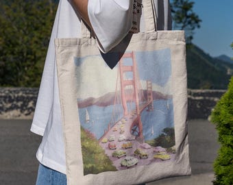 San Francisco Traffic - California Tote Bag, Tote Bag, Aesthetic Tote Bag, Cute Tote Bag