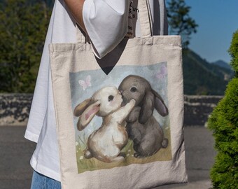 Kokette Hasenfreundschaft Tragetasche