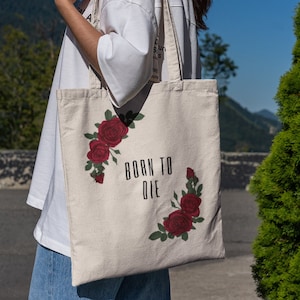 Born To Die Tragetasche - Ästhetische Tragetasche, süße Tragetasche, wiederverwendbare Tasche