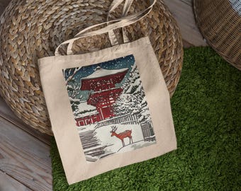 Senso-ji Temple Tote Bag - Cute Tote Bag, Japan Tote Bag, Aesthetic Tote Bag, Book Bag, Canvas Bag, Tote Bag Aesthetic, Tote Bag