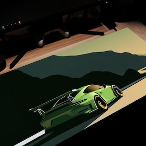 Green 911 Mouse Pad - Cool Mouse Pad, Mouse Pad, Best Mouse Pad, Gamer Mouse Pad, Car Mouse Pad, Desk Mat, Best Desk Mat, Gamer Desk Mat