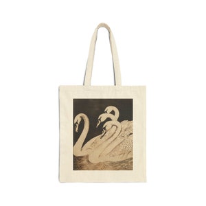 Swan Tote Bag - Aesthetic Tote Bag, Cute Tote Bags, Best Book Bag image 2