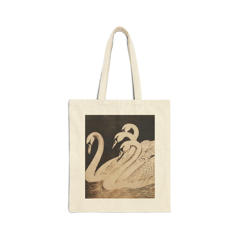 Swan Tote Bag - Aesthetic Tote Bag, Cute Tote Bags, Best Book Bag image 2