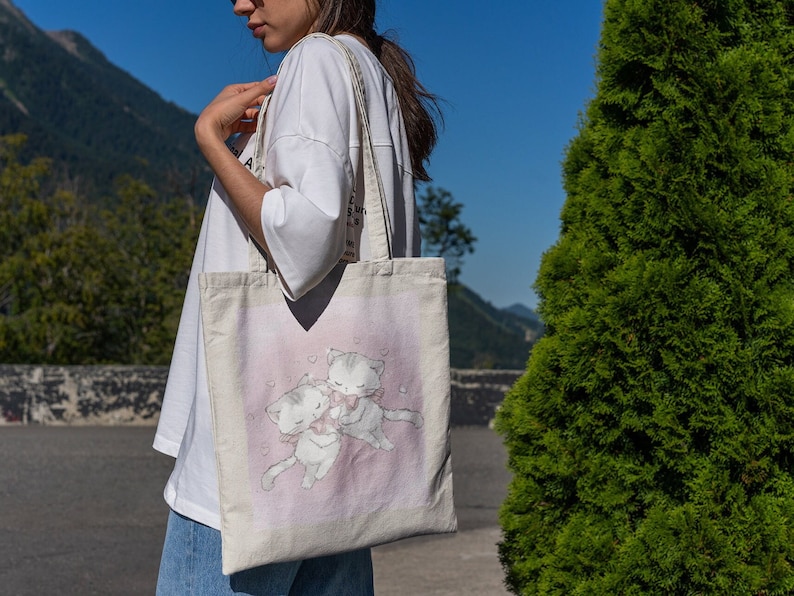 Coquette Vintage Cute Tote Bags, Pink, Aesthetic, Totes