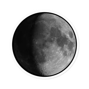 Moon Sticker, Celestial Round Stickers for Indoor and Outdoor Use - Lunar Phases Design, Astronomy Decal, Night Sky Laptop Sticker, Crescent