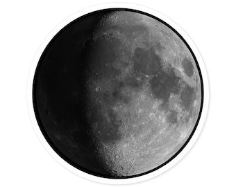 Mond Aufkleber, himmlische runde Aufkleber für den Innen- und Außenbereich - Mondphasen Design, Astronomie Aufkleber, Nachthimmel Laptop Aufkleber, Halbmond