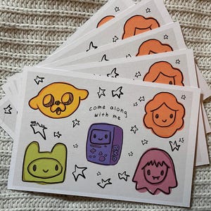 cute adventure time postcard