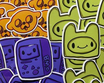 adventure time stickers | gloss, vinyl, waterproof