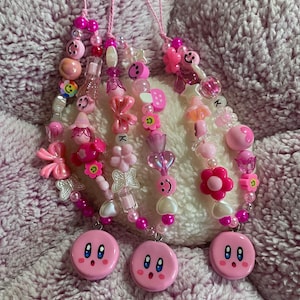Lindo dije para teléfono de Kirby / dije de cuentas para pulsera para teléfono, billetera, bolso