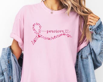 Comfort Colors® Breast Cancer Awareness Shirt Survivor Shirt Pink Ribbon Sweater Cancer Awareness Tee Cancer Hope Tee Motivational Tshirt
