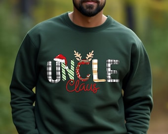 Christmas Uncle Claus Sweatshirt Funny Uncle Claus Shirt Xmas Gift for New Uncle Family Claus Tee Christmas Family Matching Gift for Him