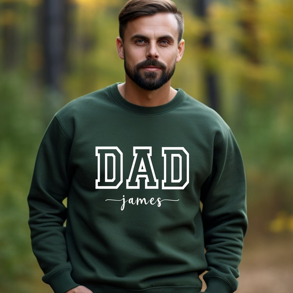 Personalized Dad Sweatshirt with Kids Name Custom Daddy Shirt Gift for New Dad Sweater Father's Day Gift