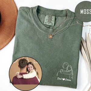 Custom Photo Shirt Comfort Colors, Custom Photo T-shirt for Dad, Father's Day Shirt, Personalized Dad Portrait Shirt, Dad Birthday Gifts, Custom Line art Shirt, Gift from Daughter, Gift from Boy, Gift for Husband, Fathers day Gifts, New Dad Gift, Father in Law Gifts, Custom Outline Crewneck