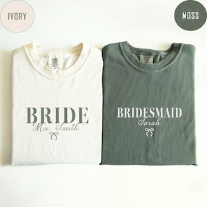 Comfort Colors® Custom Bride Bridesmaid Shirt, Bridal Party T-shirt, Bachelorette Party Tee, Group Matching Outfit, Wedding Getting Ready, Bride to be Shirt, Trendy Bach Party Matching Shirt, Getting Ready Shirt, Getting Ready Outfit.
