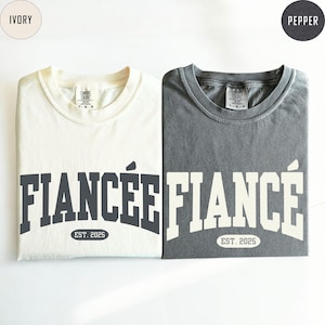 Comfort Colors® Custom Fiance and Fiancee Shirt, Personalized Engagement T-shirt, Future Mr. and Mrs., Engagement Gift, Gift for Fiancee Bild 2