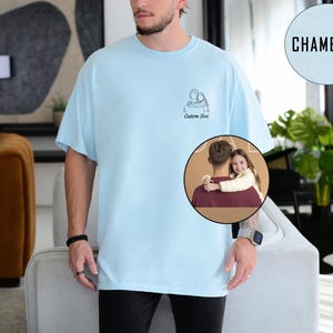 Custom Photo Shirt Comfort Colors, Custom Photo T-shirt for Dad, Father's Day Shirt, Personalized Dad Portrait Shirt, Dad Birthday Gifts, Custom Line art Shirt, Gift from Daughter, Gift from Boy, Gift for Husband, Fathers day Gifts, New Dad Gift, Father in Law Gifts, Custom Outline Crewneck