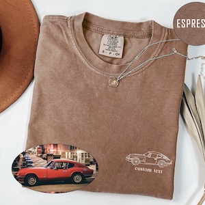 Custom Car Outline Comfort Colors Shirt Custom Outline Vehicle T-shirt Line Art Crewneck Personalized Father's Day Gift Custom Line Art Tee