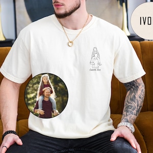 Custom Photo Shirt Comfort Colors, Custom Photo T-shirt for Dad, Father's Day Shirt, Personalized Dad Portrait Shirt, Dad Birthday Gifts, Custom Line art Shirt, Gift from Daughter, Gift from Boy, Gift for Husband, Fathers day Gifts, New Dad Gift, Father in Law Gifts, Custom Outline Crewneck