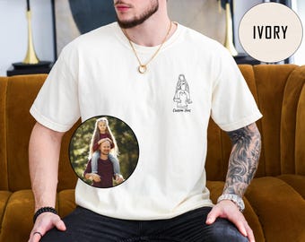 Custom Photo Shirt Comfort Colors, Custom Photo T-shirt for Dad, Father's Day Shirt, Personalized Dad Portrait Shirt, Dad Birthday Gifts
