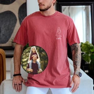 Custom Photo Shirt Comfort Colors, Custom Photo T-shirt for Dad, Father's Day Shirt, Personalized Dad Portrait Shirt, Dad Birthday Gifts, Custom Line art Shirt, Gift from Daughter, Gift from Boy, Gift for Husband, Fathers day Gifts, New Dad Gift, Father in Law Gifts, Custom Outline Crewneck