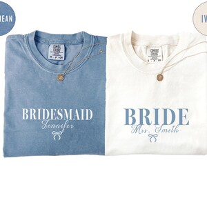 Comfort Colors® Custom Bride Bridesmaid Shirt, Bridal Party T-shirt, Bachelorette Party Tee, Group Matching Outfit, Wedding Getting Ready, Bride to be Shirt, Trendy Bach Party Matching Shirt, Getting Ready Shirt, Getting Ready Outfit.