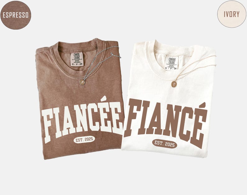 Comfort Colors® Custom Fiance and Fiancee Shirt, Personalized Engagement T-shirt, Future Mr. and Mrs., Engagement Gift, Gift for Fiancee Bild 8
