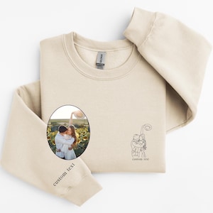Custom Portrait Sweatshirt Outline Photo T-shirt Couple Line Art Crewneck Custom Portrait from Photo Custom Line Art Tee Outline Photo Shirt