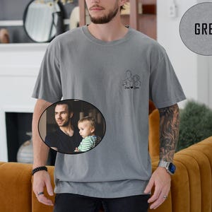 Custom Photo Shirt Comfort Colors, Custom Photo T-shirt for Dad, Father's Day Shirt, Personalized Dad Portrait Shirt, Dad Birthday Gifts, Custom Line art Shirt, Gift from Daughter, Gift from Boy, Gift for Husband, Fathers day Gifts, New Dad Gift, Father in Law Gifts, Custom Outline Crewneck