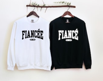 Fiancé and Fiancée Sweatshirt, Personalized Fiancee Shirt, Future Mrs Sweater, Engagement Gift, Engagement Shoot, Fiance Gift, New Engaged