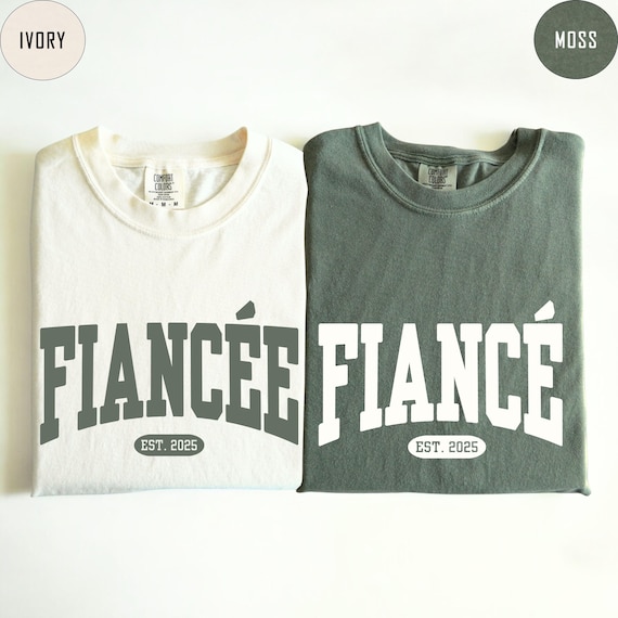 Comfort Colors® Custom Fiance  and Fiancee  Shirt, Personalized Engagement T-shirt, Future Mr. and Mrs., Engagement Gift, Gift for Fiancee
