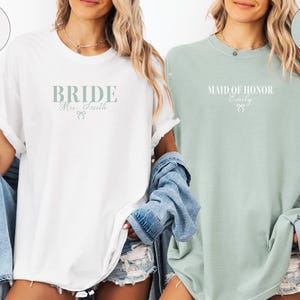 Comfort Colors® Custom Bride Bridesmaid Shirt, Bridal Party T-shirt, Bachelorette Party Tee, Group Matching Outfit, Wedding Getting Ready, Bride to be Shirt, Trendy Bach Party Matching Shirt, Getting Ready Shirt, Getting Ready Outfit.