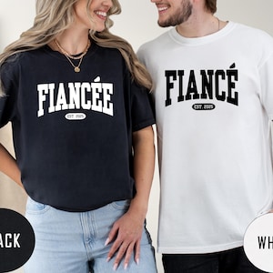 Comfort Colors® Custom Fiance  and Fiancee  Shirt, Personalized Engagement T-shirt, Future Mr. and Mrs., Engagement Gift, Gift for Fiancee, Anniversary Gift, Couple Gift, Matching Couple Shirt.