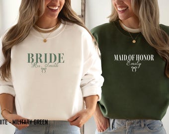 Bachelorette Sweatshirt, Bride Bridesmaid Sweatshirt, Bridesmaid Proposal Gift, Bridal Party Matching Shirts,Maid of Honor,Matron of Honor