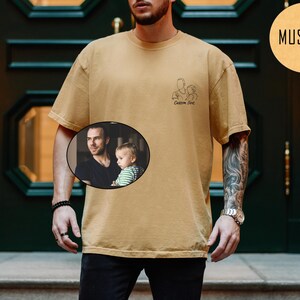 Custom Photo Shirt Comfort Colors, Custom Photo T-shirt for Dad, Father's Day Shirt, Personalized Dad Portrait Shirt, Dad Birthday Gifts, Custom Line art Shirt, Gift from Daughter, Gift from Boy, Gift for Husband, Fathers day Gifts, New Dad Gift, Father in Law Gifts, Custom Outline Crewneck