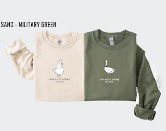 Mr Mrs Silly Goose Sweatshirt, Matching Newlyweds Shirt, Honeymoon Tee, Married Couple Sweater, Custom Anniversary Shirt, Funny Wedding Gift