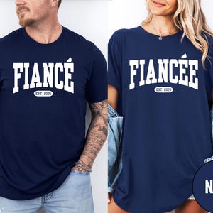 Comfort Colors® Custom Fiance  and Fiancee  Shirt, Personalized Engagement T-shirt, Future Mr. and Mrs., Engagement Gift, Gift for Fiancee, Anniversary Gift, Couple Gift, Matching Couple Shirt.
