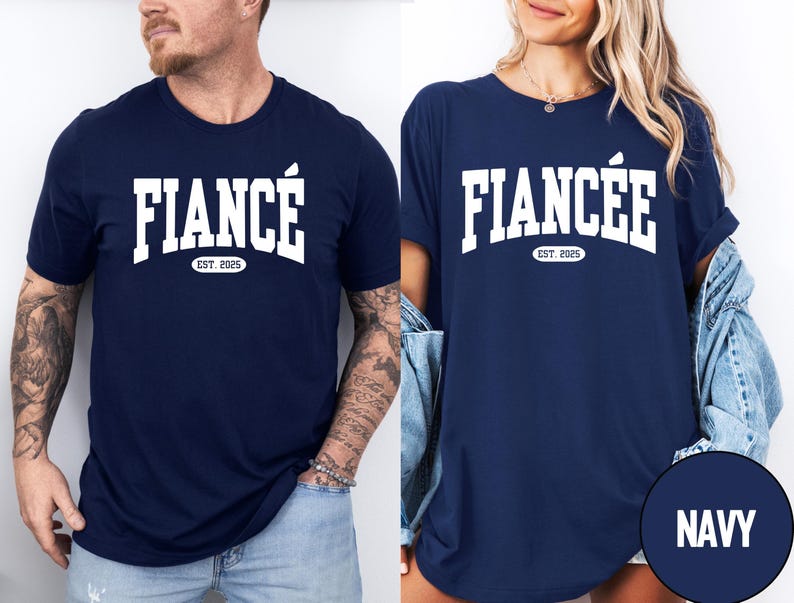 Comfort Colors® Custom Fiance  and Fiancee  Shirt, Personalized Engagement T-shirt, Future Mr. and Mrs., Engagement Gift, Gift for Fiancee, Anniversary Gift, Couple Gift, Matching Couple Shirt.