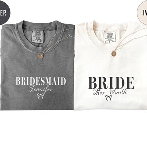 Comfort Colors® Custom Bride Bridesmaid Shirt, Bridal Party T-shirt, Bachelorette Party Tee, Group Matching Outfit, Wedding Getting Ready, Bride to be Shirt, Trendy Bach Party Matching Shirt, Getting Ready Shirt, Getting Ready Outfit.